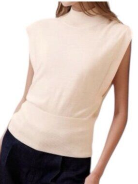 NWT ** Banana Republic Outlet Merino Wool Mock-Neck Sweater - Pale Pink